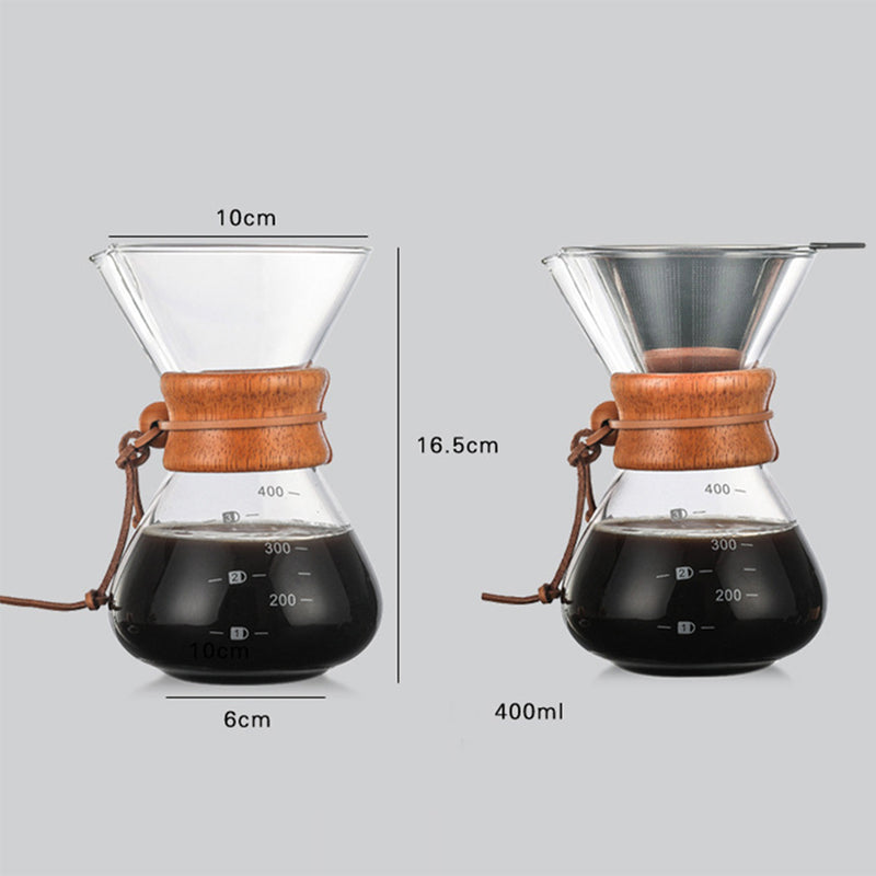 Cafeteira em Vidro com Filtro Inox - 400ML